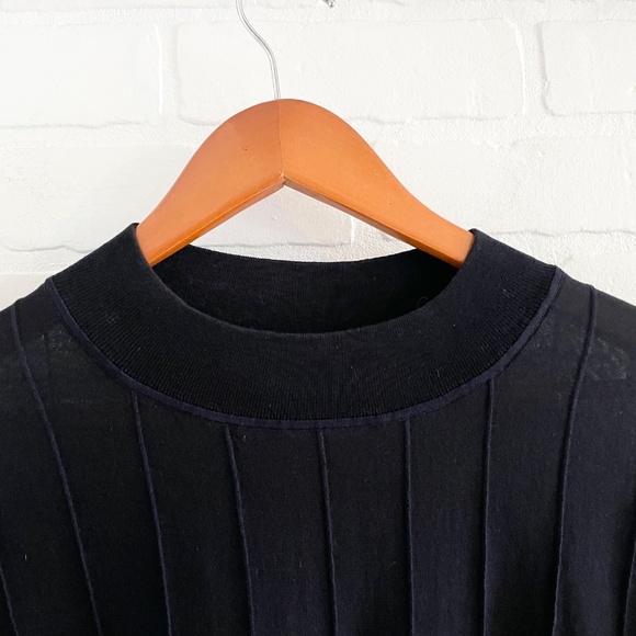 COS Oversized Stitch Tee Top Sheer Minimalist High crew neck Sz L - Picture 12 of 16